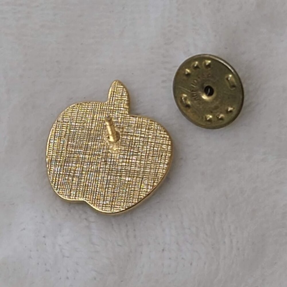 Teachers Change Lives Apple Pin Gold Tone Red Crystal GES School Award - Picture 5 of 6